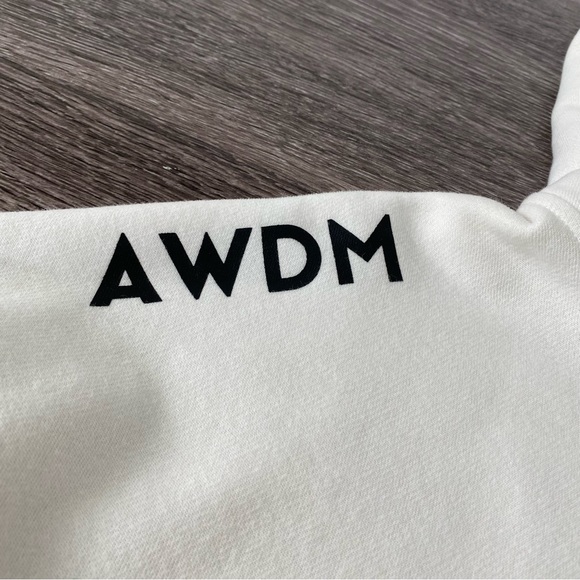 AWDM | Always Dominate Gym Club Off White Cream Oversized Athleisure Hoodie XL - Picture 3 of 8
